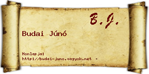 Budai Júnó névjegykártya